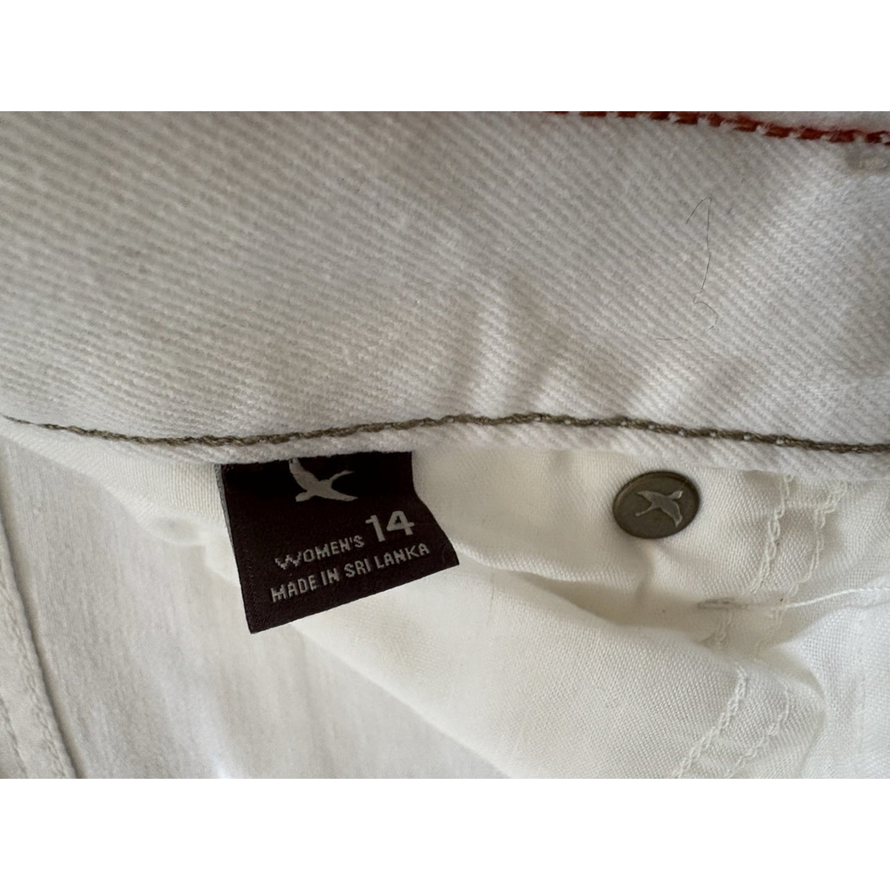 Eddie Bauer Women’s Boyfriend Crop Jeans White Size 14 NWT Tapered Leg - Picture 5 of 7
